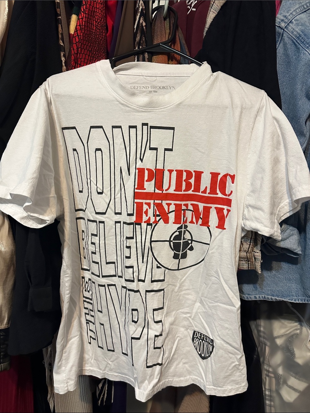 Public Enemy Graphic Tee - White with Red & Black Print